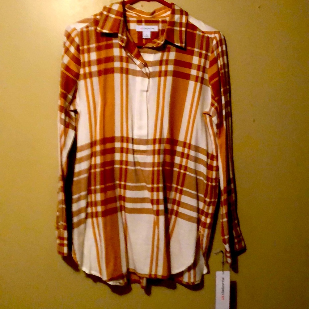 Honey ginger plaid shirt